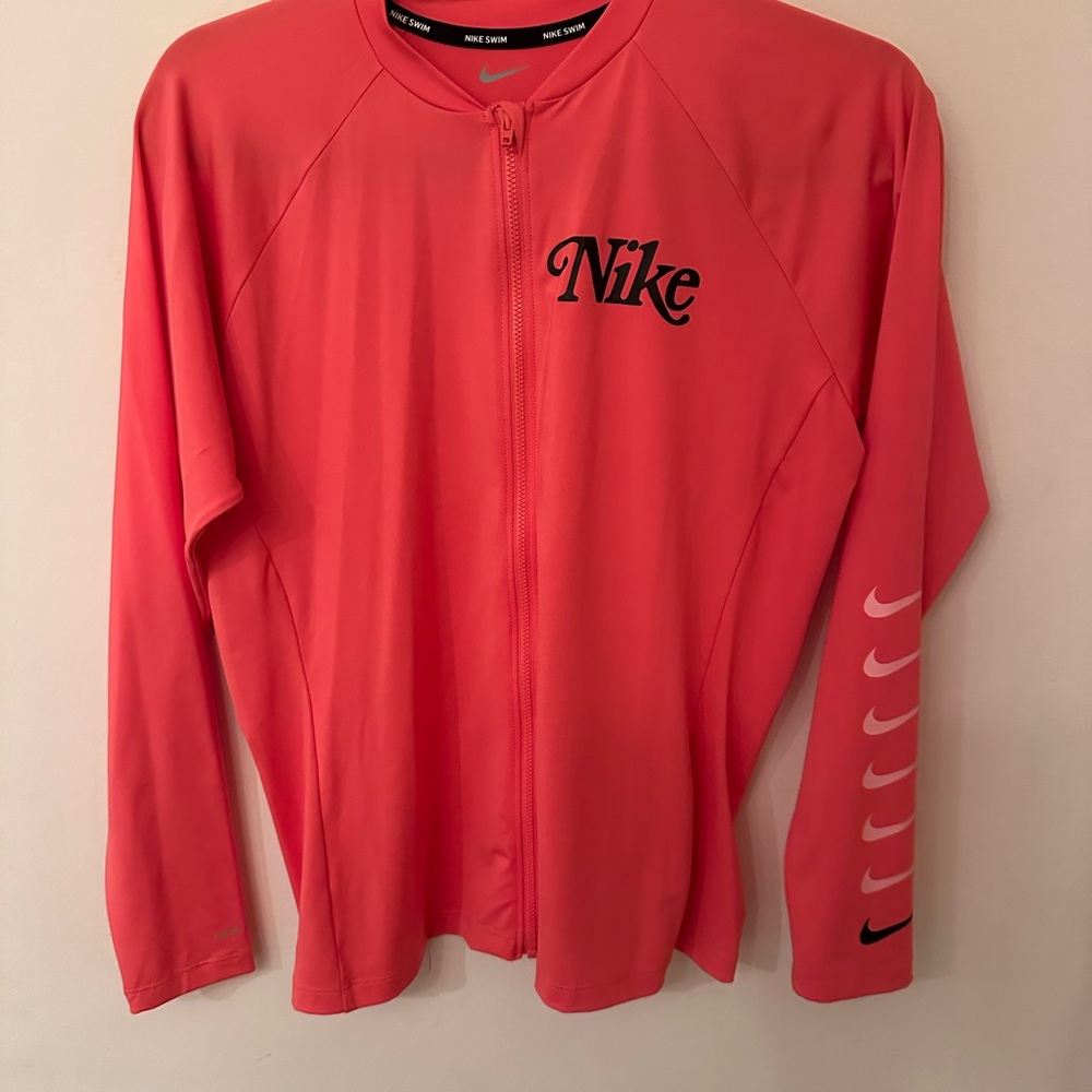 Nike Swim Pink Zip Up Long Sleeve UPF 40+ Shirt